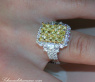 Magnificent Yellow Diamond Ring with White Diamonds