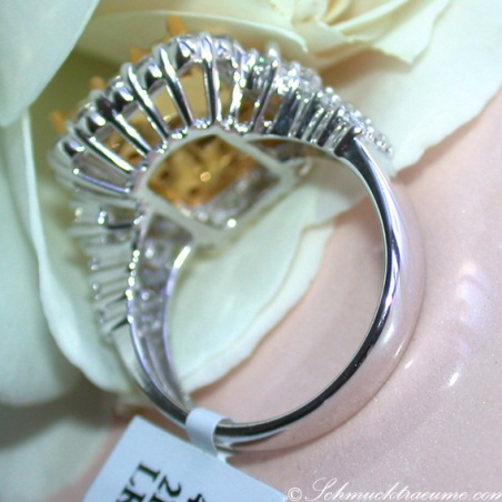 Magnificent Yellow Diamond Ring with White Diamonds