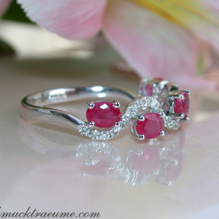 Delicate Ruby Ring with Diamonds