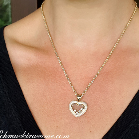 Magnificent Diamond Heart Pendant Behind Glass
