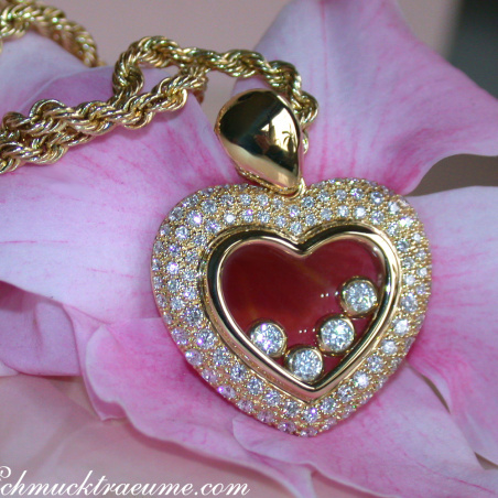 Magnificent Diamond Heart Pendant Behind Glass