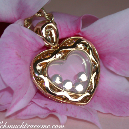 Magnificent Diamond Heart Pendant Behind Glass