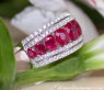 Exquisite Ruby Band with Diamonds