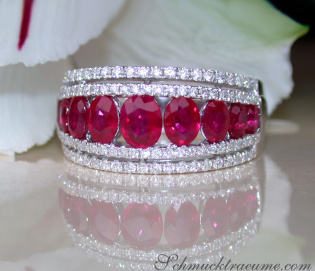 Exquisite Ruby Band with Diamonds