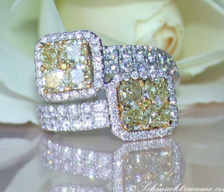 Magnificent Yellow Diamond Ring (Square Design)