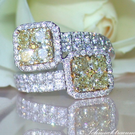 Magnificent Yellow Diamond Ring (Square Design)