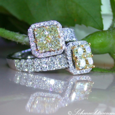 Magnificent Yellow Diamond Ring (Square Design)