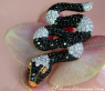 Spectacular Snake Pendant with Black and White Diamonds