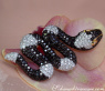 Spectacular Snake Pendant with Black and White Diamonds