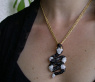 Spectacular Snake Pendant with Black and White Diamonds