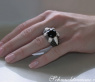 Opulent Onyx Ring with Black & White Diamonds