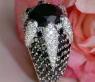 Opulent Onyx Ring with Black & White Diamonds