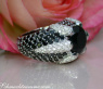 Opulent Onyx Ring with Black & White Diamonds