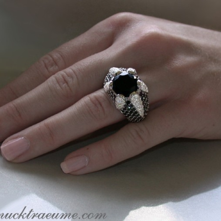 Opulent Onyx Ring with Black & White Diamonds