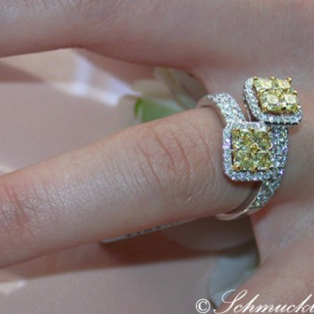 Magnificent Yellow Diamond Ring (Square Design)