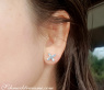 Graceful Aquamarine Blossom Style Stud Earrings