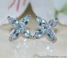 Graceful Aquamarine Blossom Style Stud Earrings