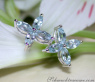 Graceful Aquamarine Blossom Style Stud Earrings
