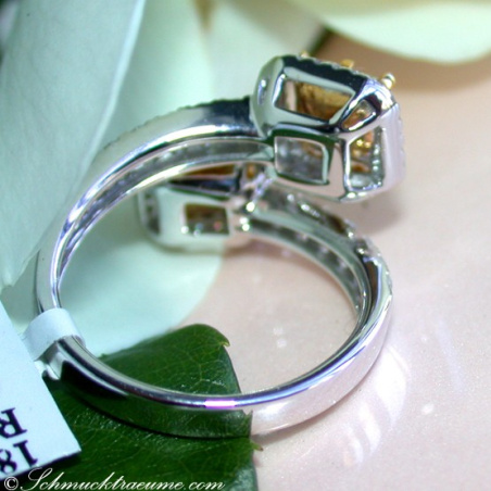 Magnificent Yellow Diamond Ring (Square Design)