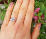 Delicate Aquamarin Blossom Style Ring with Diamonds