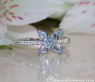 Delicate Aquamarin Blossom Style Ring with Diamonds