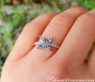 Delicate Aquamarin Blossom Style Ring with Diamonds