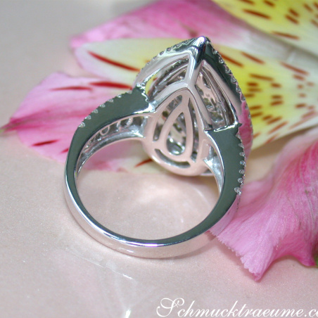 Unique Diamond Pear Ring (Princess & Brilliant Cut)