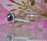 Pretty Black Diamond Solitaire Ring with White Diamonds