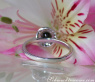 Pretty Black Diamond Solitaire Ring with White Diamonds