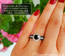 Pretty Black Diamond Solitaire Ring with White Diamonds