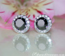 Precious Black Diamond Solitaire Stud Earrings
