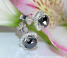Precious Black Diamond Solitaire Stud Earrings
