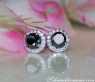 Precious Black Diamond Solitaire Stud Earrings