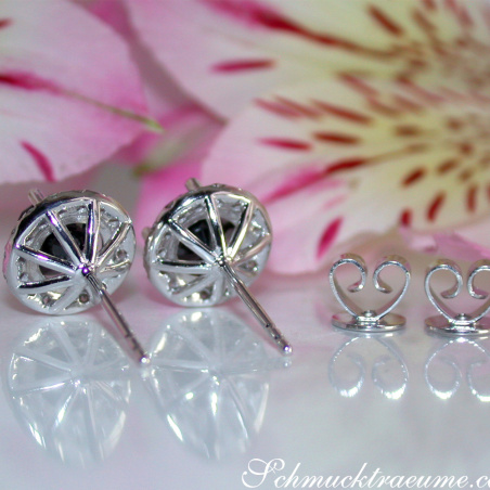 Precious Black Diamond Solitaire Stud Earrings