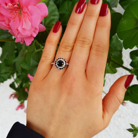 Exceptional Black Diamond Solitaire Ring
