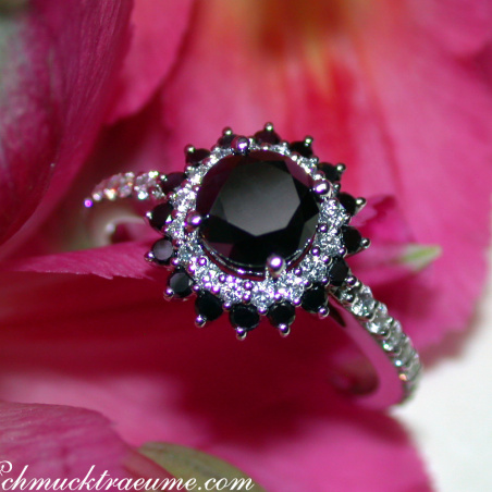 Exceptional Black Diamond Solitaire Ring