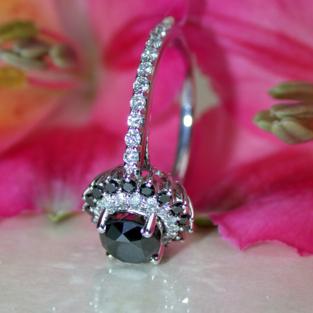 Exceptional Black Diamond Solitaire Ring