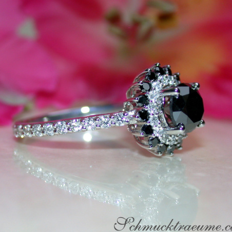 Exceptional Black Diamond Solitaire Ring