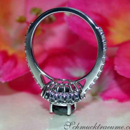 Exceptional Black Diamond Solitaire Ring