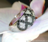 Rhombic Style Black and White Diamond Ring