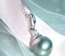 Subtle Tahitian Pearl Pendant with Diamond