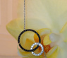 Pretty Circle Necklace with Black & White Diamonds