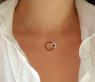 Pretty Circle Necklace with Black & White Diamonds