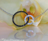 Pretty Circle Necklace with Black & White Diamonds
