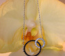 Pretty Circle Necklace with Black & White Diamonds