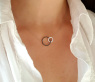 Pretty Circle Necklace with Black & White Diamonds