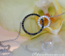 Pretty Circle Necklace with Black & White Diamonds