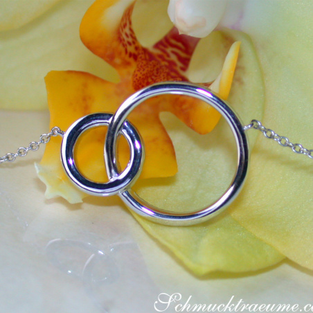 Pretty Circle Necklace with Black & White Diamonds