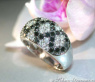 Rhombic Style Black and White Diamond Ring