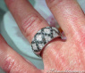 Rhombic Style Black and White Diamond Ring